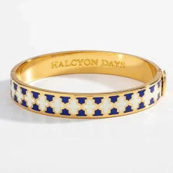 Halcyon Days Blue*Agama Cobalt, Cream & Gold Bangle |