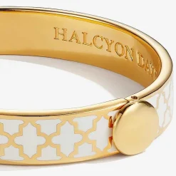 Halcyon Days Hinged Bangles*Agama Cream & Gold Hinged Bangle |