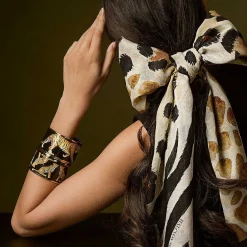 Halcyon Days Silk Scarves*Animal Print Wool Silk Scarf |