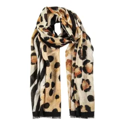 Halcyon Days Silk Scarves*Animal Print Wool Silk Scarf |