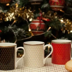 Halcyon Days Mugs*Antler Trellis Black Fine Bone China Mug |