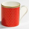 Halcyon Days Mugs*Antler Trellis Red English Fine Bone China Mug