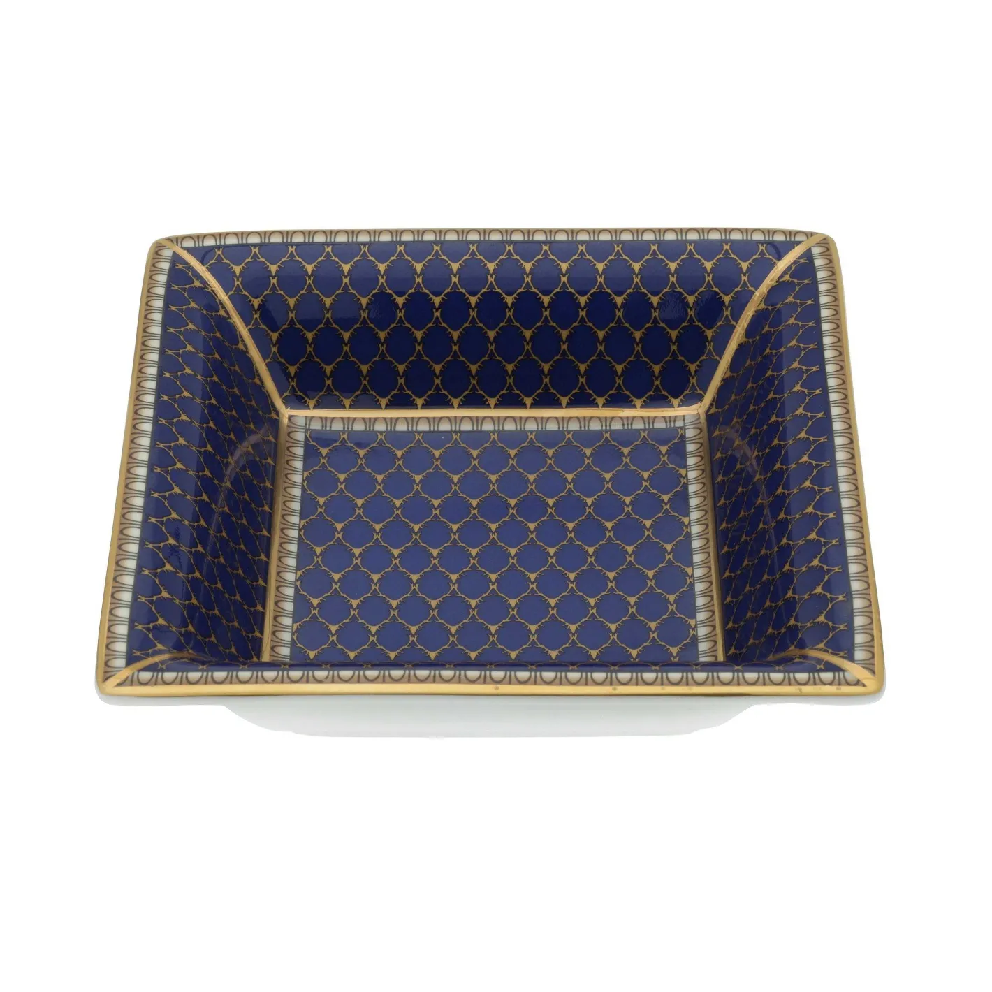 Halcyon Days Trinket Trays & Boxes*Antler Trellis Square Trinket Tray Midnight |