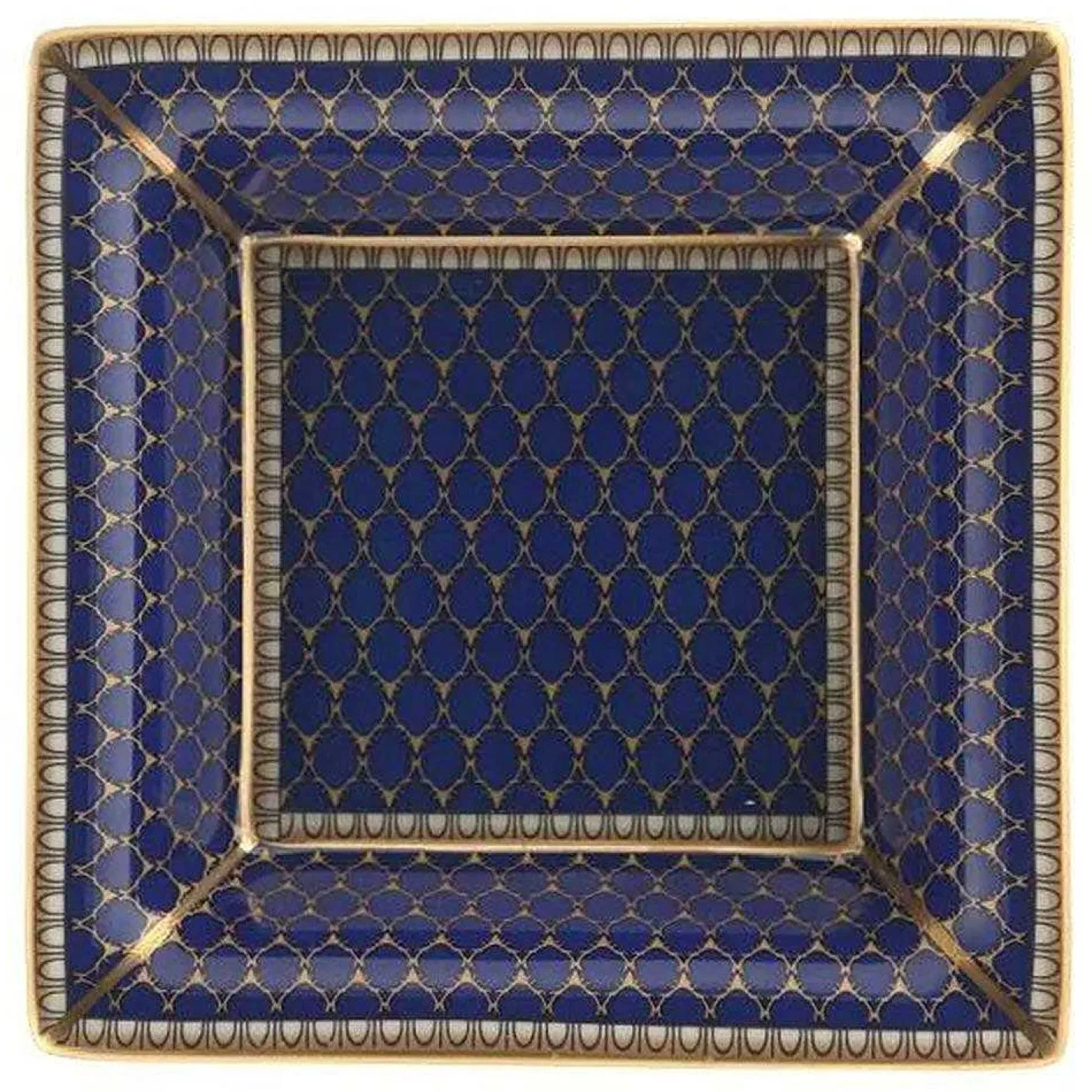 Halcyon Days Trinket Trays & Boxes*Antler Trellis Square Trinket Tray Midnight |