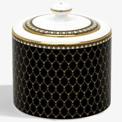 Halcyon Days Teaware*Antler Trellis Sugar Pot Black