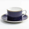Halcyon Days Teaware*Antler Trellis Teacup & Saucer Midnight