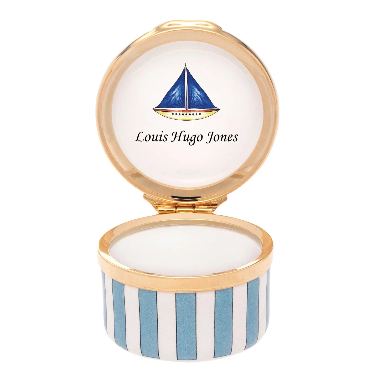 Halcyon Days Nursery & Christening*Baby'S First Tooth Blue Enamel Box