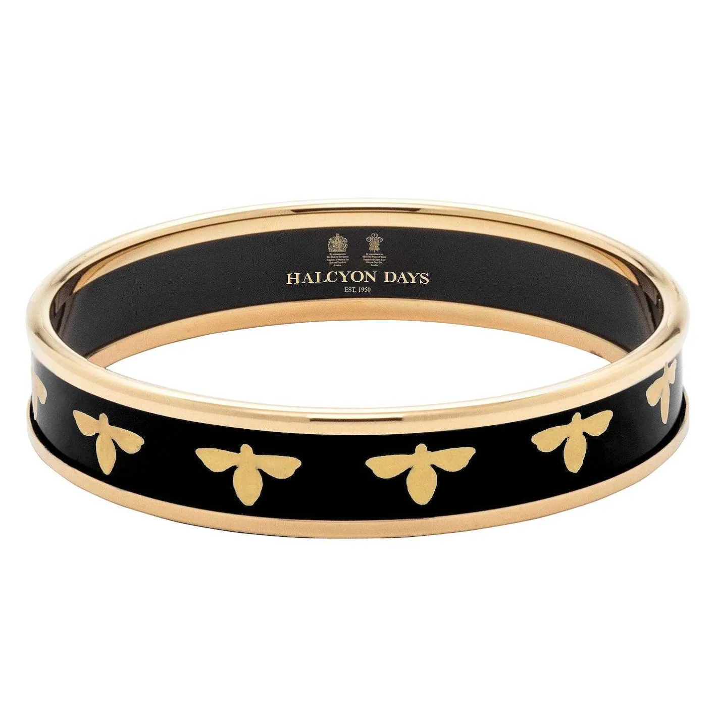 Halcyon Days Enamel Bangles*Bee Black & Gold Enamel Bangle
