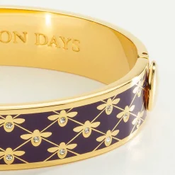 Halcyon Days Purple*Bee Sparkle Trellis Amethyst & Gold Bangle |