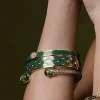 Halcyon Days Hinged Bangles*Bee Sparkle Trellis Emerald Gold Bangle |