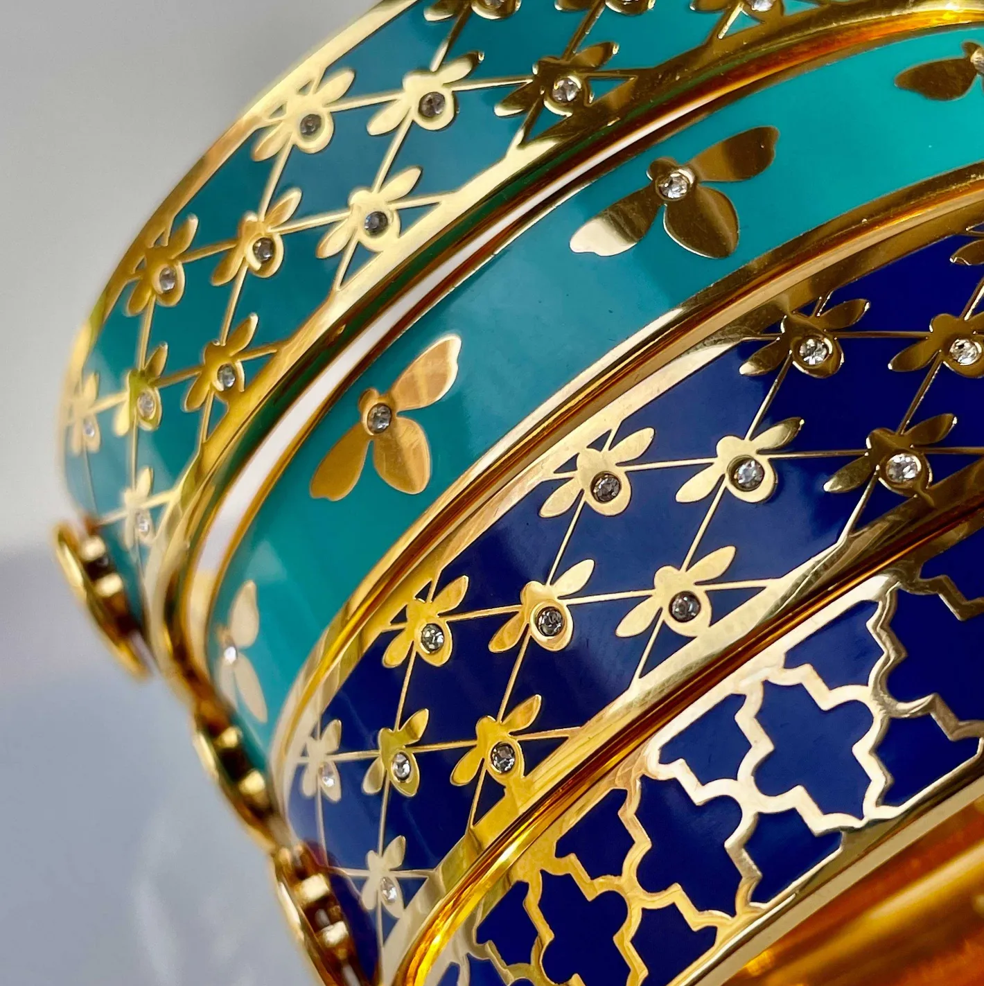 Halcyon Days Blue*Bee Turquoise & Gold Bangle |