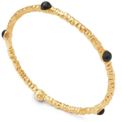 Halcyon Days Torque Bangles*Cabochon Black & Gold Push-On Bangle |