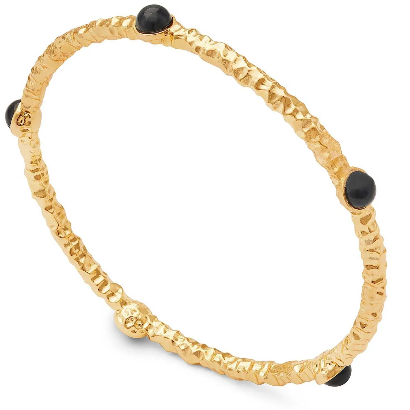 Halcyon Days Torque Bangles*Cabochon Black & Gold Push-On Bangle |