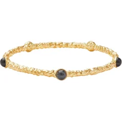 Halcyon Days Torque Bangles*Cabochon Black & Gold Push-On Bangle |