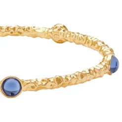 Halcyon Days Torque Bangles*Cabochon Forget-Me-Not Gold Push-On Bangle |