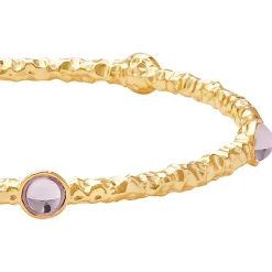 Halcyon Days Torque Bangles*Cabochon Rose Quartz & Gold Push-On Bangle |