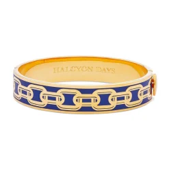 Halcyon Days Hinged Bangles*Chain Cobalt & Gold Bangle |