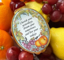 Halcyon Days Message & Occasions*Cherish Your Days Enamel Box |