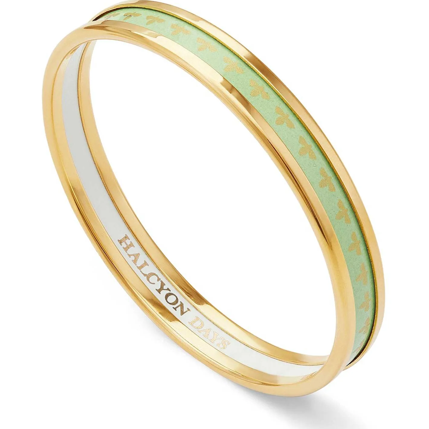 Halcyon Days Enamel Bangles*Christmas Robin Enamel Bangle In Navy & Gold |