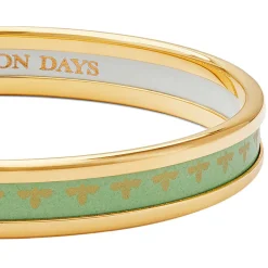 Halcyon Days Enamel Bangles*Christmas Robin Enamel Bangle In Navy & Gold |