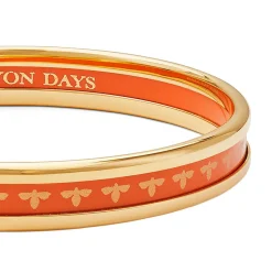 Halcyon Days Enamel Bangles*Christmas Robin Enamel Bangle In Navy & Gold |