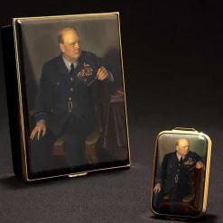 Halcyon Days Commemorative & Limited Editions*Churchill Portrait By Douglas Chandor Prestige Box |