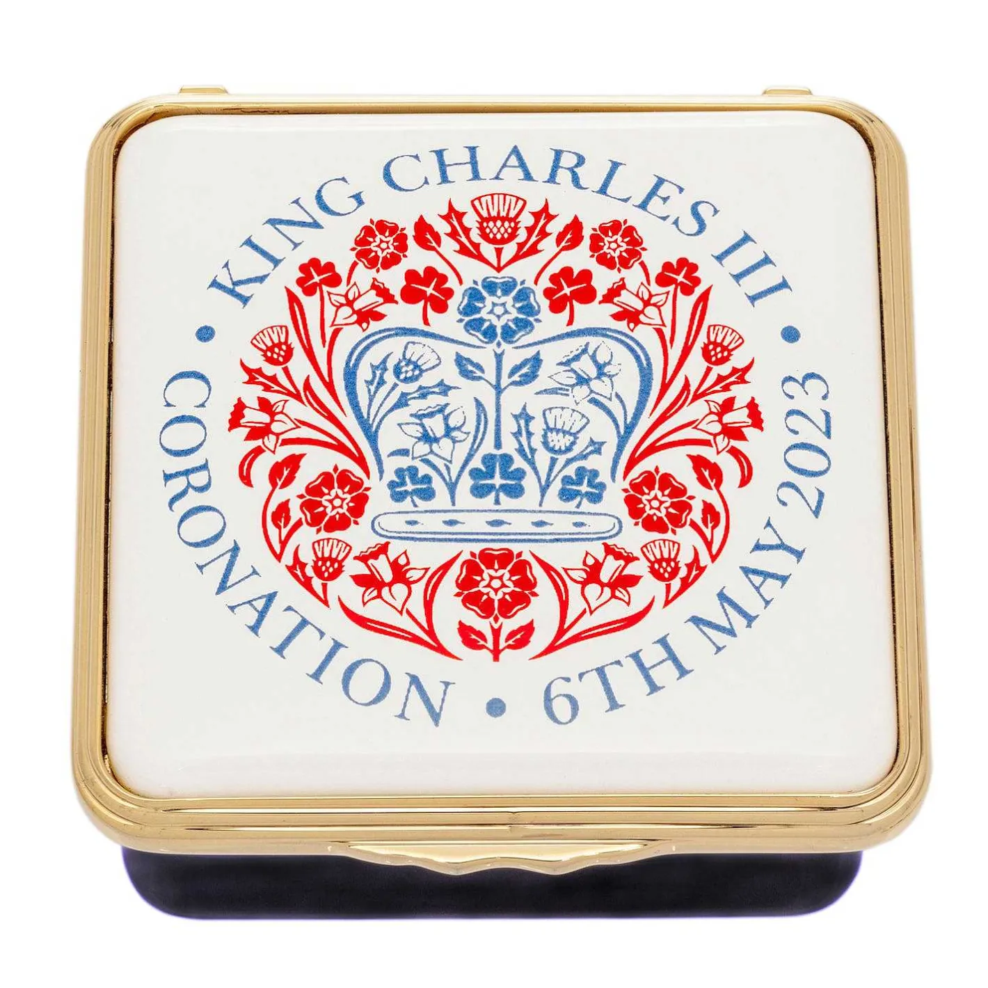 Halcyon Days The Royal Family*Coronation Emblem Enamel Box