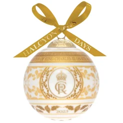 Halcyon Days Baubles*Coronation Gold 3" Bauble