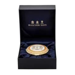 Halcyon Days Commemorative & Limited Editions*Coronation Gold Enamel Box
