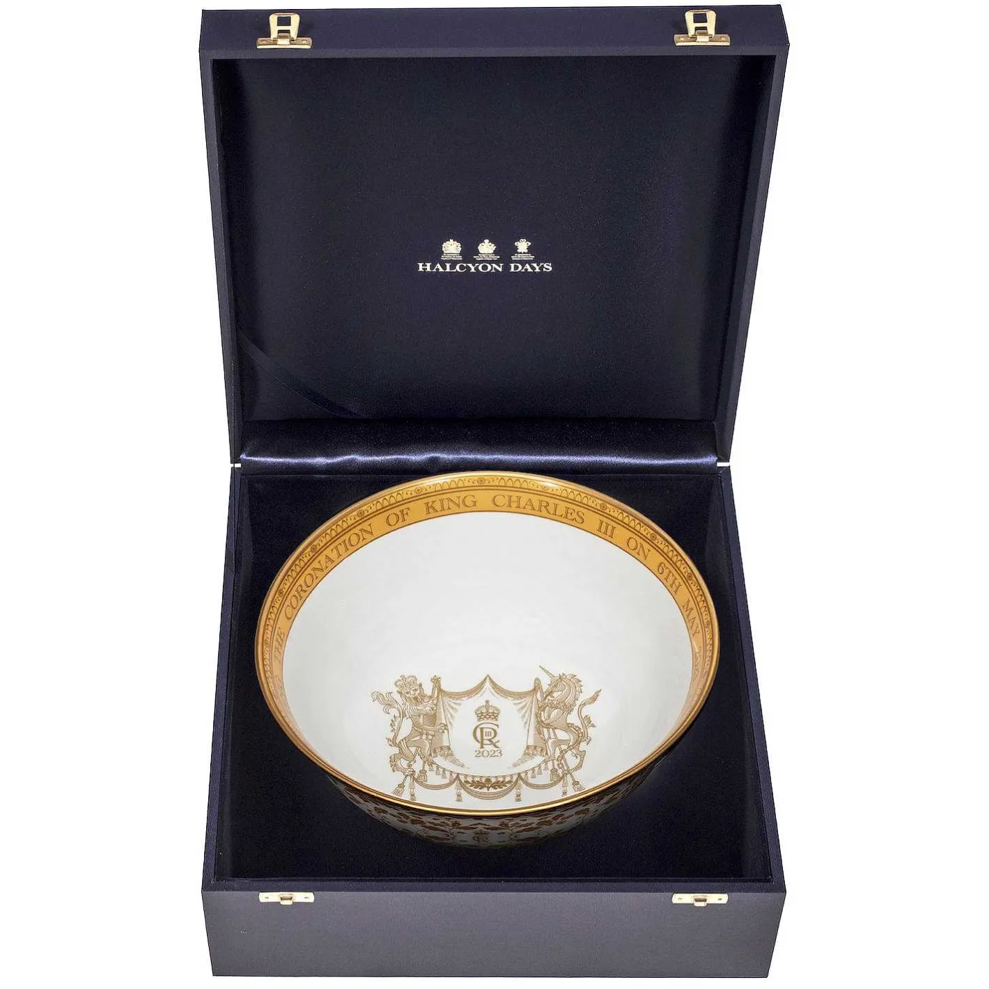 Halcyon Days The Royal Family*Coronation Gold Presentation Bowl