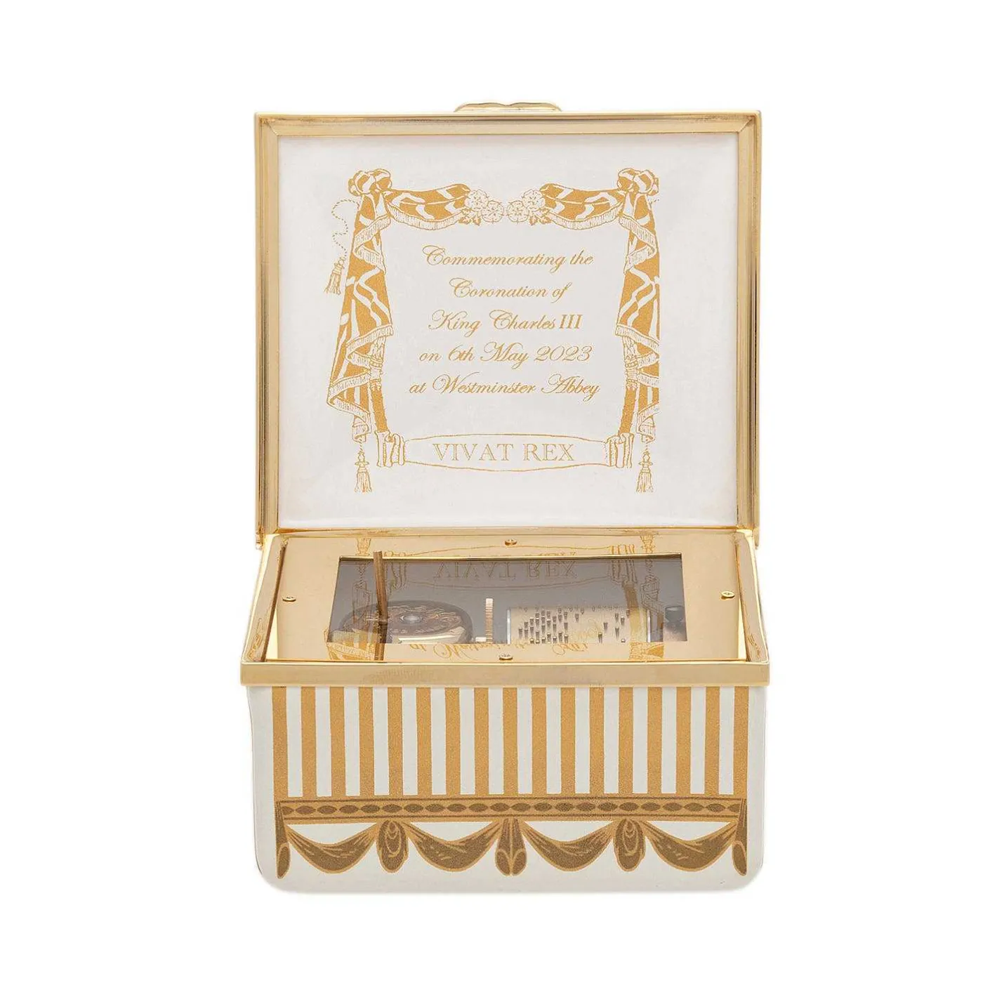 Halcyon Days Commemorative & Limited Editions*Coronation Gold Prestige Musical Box