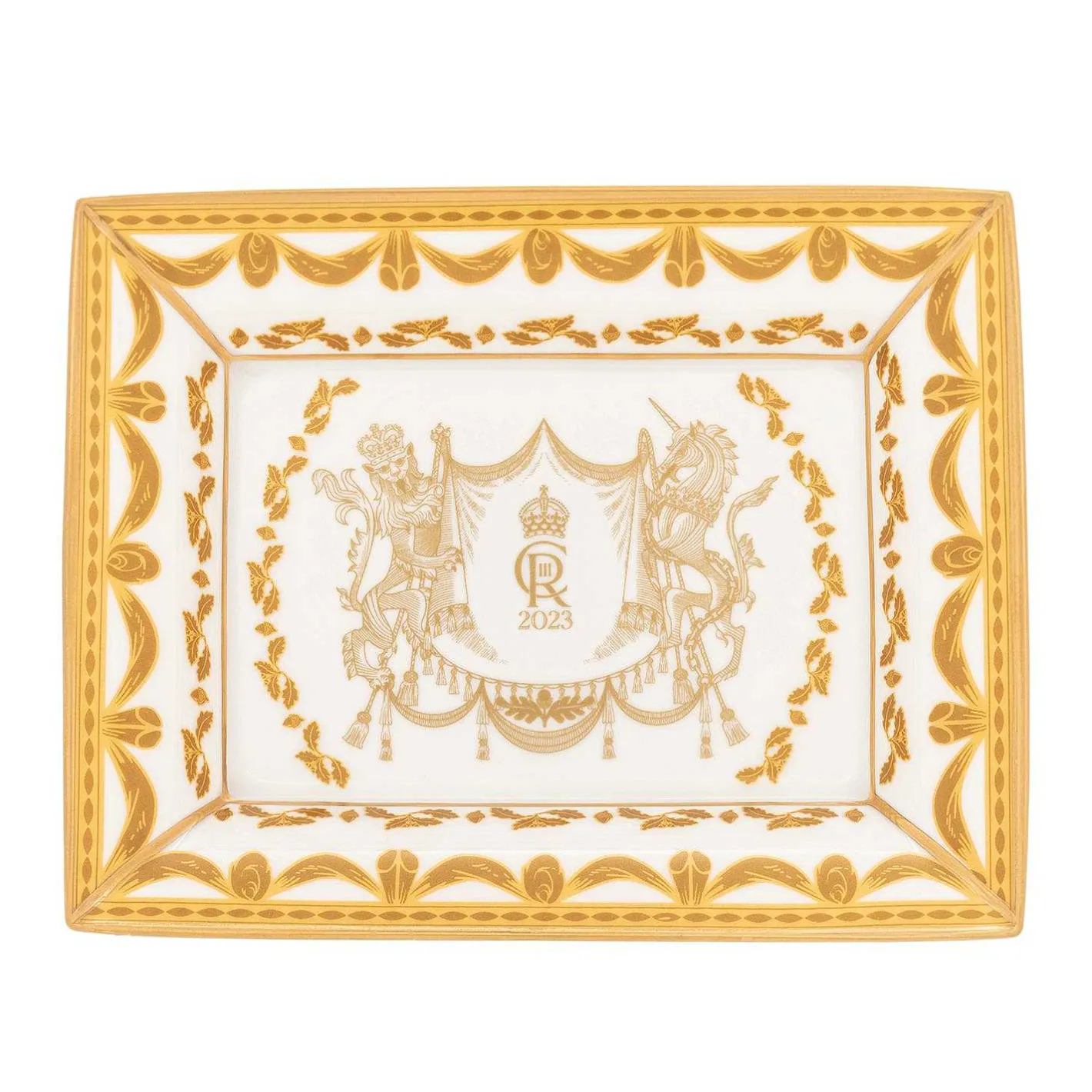 Halcyon Days Trinket Trays & Boxes*Coronation Gold Trinket Tray