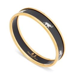 Halcyon Days Enamel Bangles*Elephant Enamel Bangle In Navy & Gold |