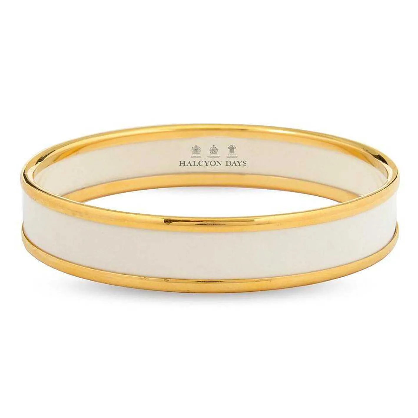 Halcyon Days Enamel Bangles*Enamel Bangle In Cream & Gold |