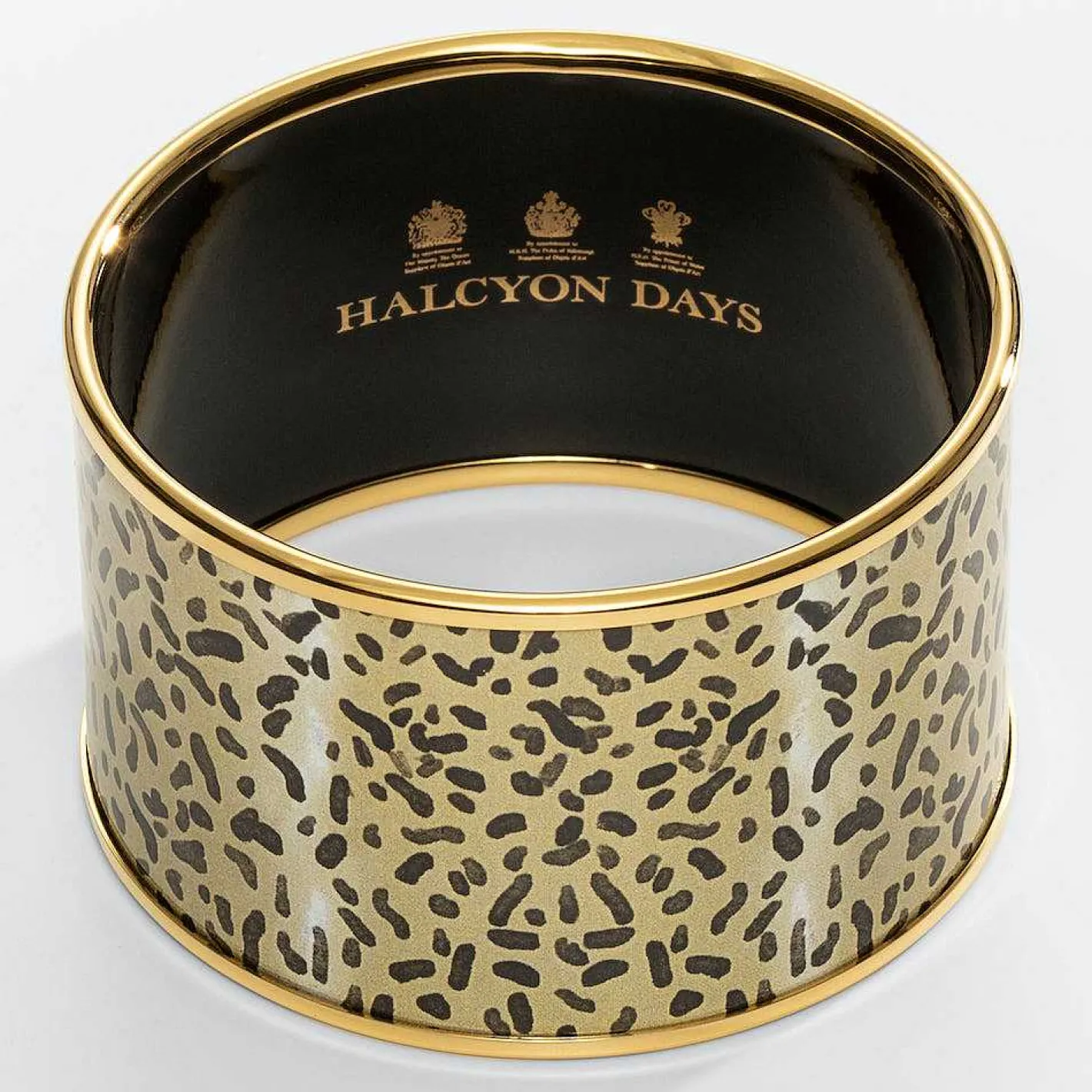 Halcyon Days Enamel Bangles*Enamel Cuff Bangle In Leopard Print |