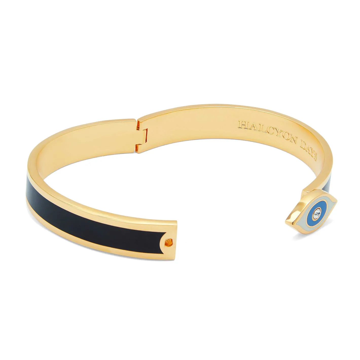 Halcyon Days Hinged Bangles*Evil Eye Midnight Blue & Gold Bangle |