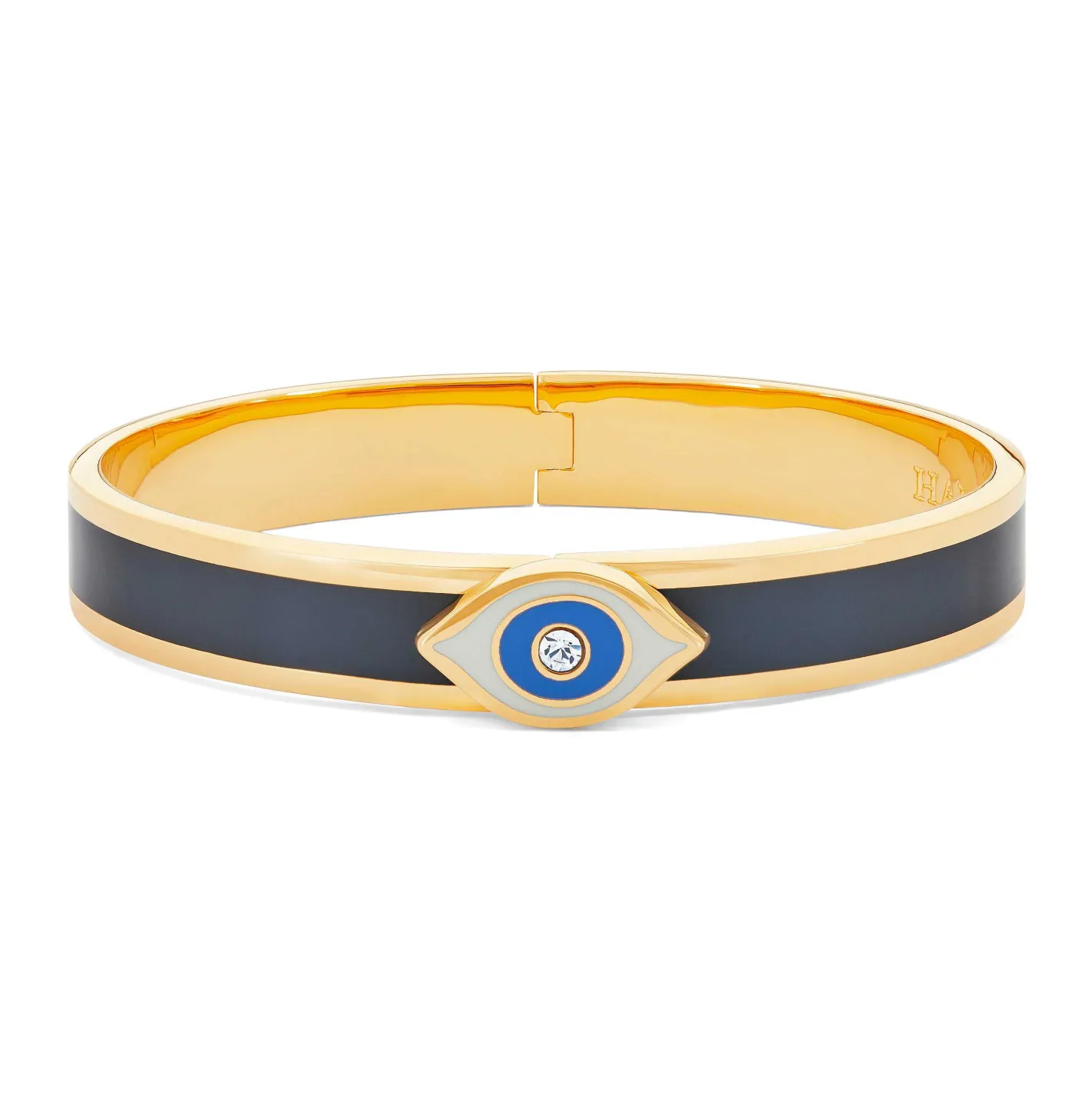 Halcyon Days Hinged Bangles*Evil Eye Midnight Blue & Gold Bangle |