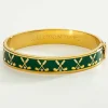 Halcyon Days Hinged Bangles*Golf Club Emerald & Gold Bangle |