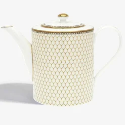 Halcyon Days Teaware*Gordon Castle Antler Trellis Teapot, Ivory