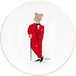 Halcyon Days Hal The Bear*Hal The Bear Coupe Plate, White |