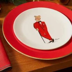 Halcyon Days Hal The Bear*Hal The Bear Coupe Plate, White |