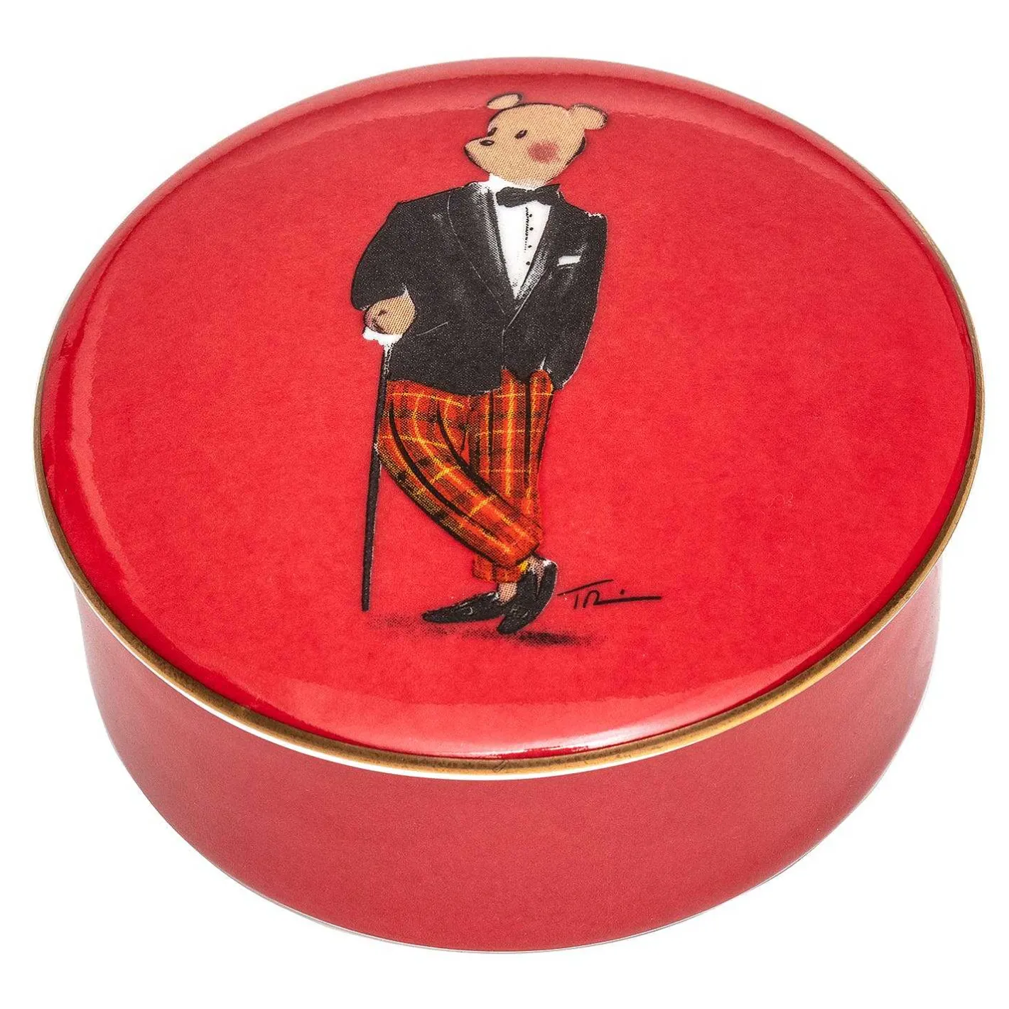 Halcyon Days Trinket Trays & Boxes*Hal The Bear Fine Bone China Trinket Box |