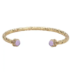 Halcyon Days Torque Bangles*Hammered Torque Amethyst & Gold Bangle |