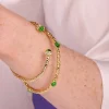 Halcyon Days Torque Bangles*Hammered Torque Emerald & Gold Bangle |