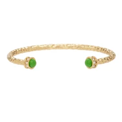 Halcyon Days Torque Bangles*Hammered Torque Emerald & Gold Bangle |