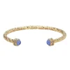 Halcyon Days Torque Bangles*Hammered Torque Forget-Me-Not & Gold Bangle |