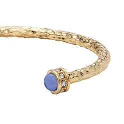 Halcyon Days Torque Bangles*Hammered Torque Forget-Me-Not & Gold Bangle |