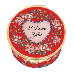 Halcyon Days Personalisation*I Love You Enamel Box - Personalised