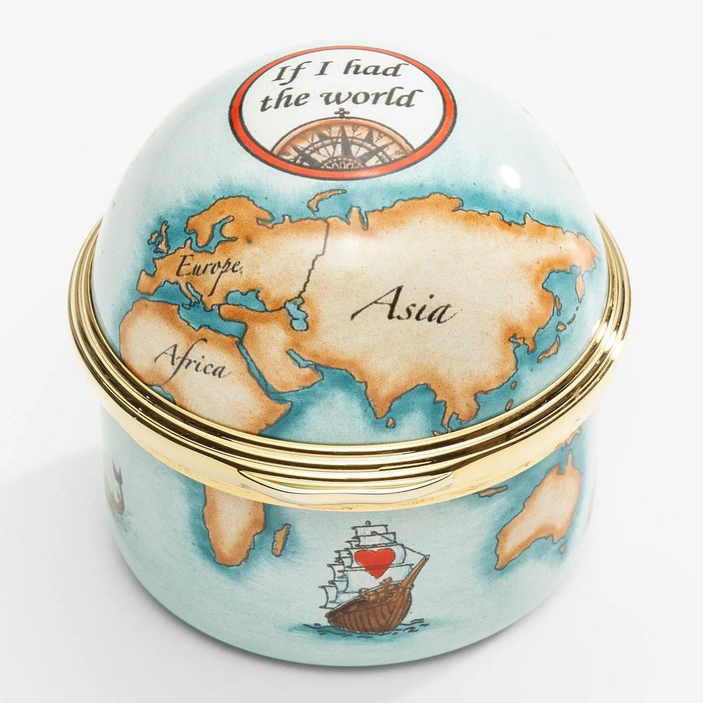 Halcyon Days Message & Occasions*If I Had The World Enamel Box |