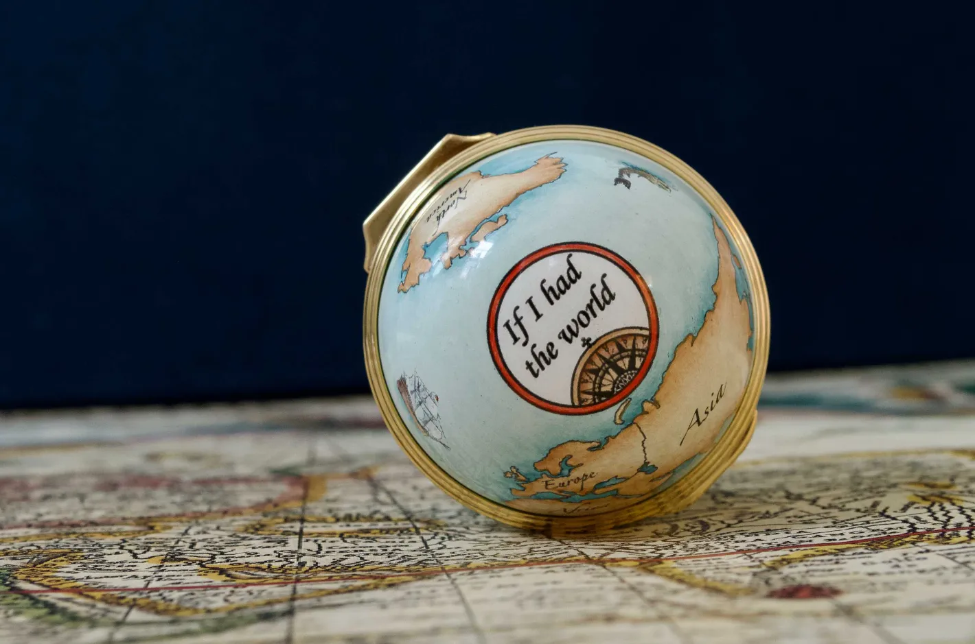 Halcyon Days Message & Occasions*If I Had The World Enamel Box |
